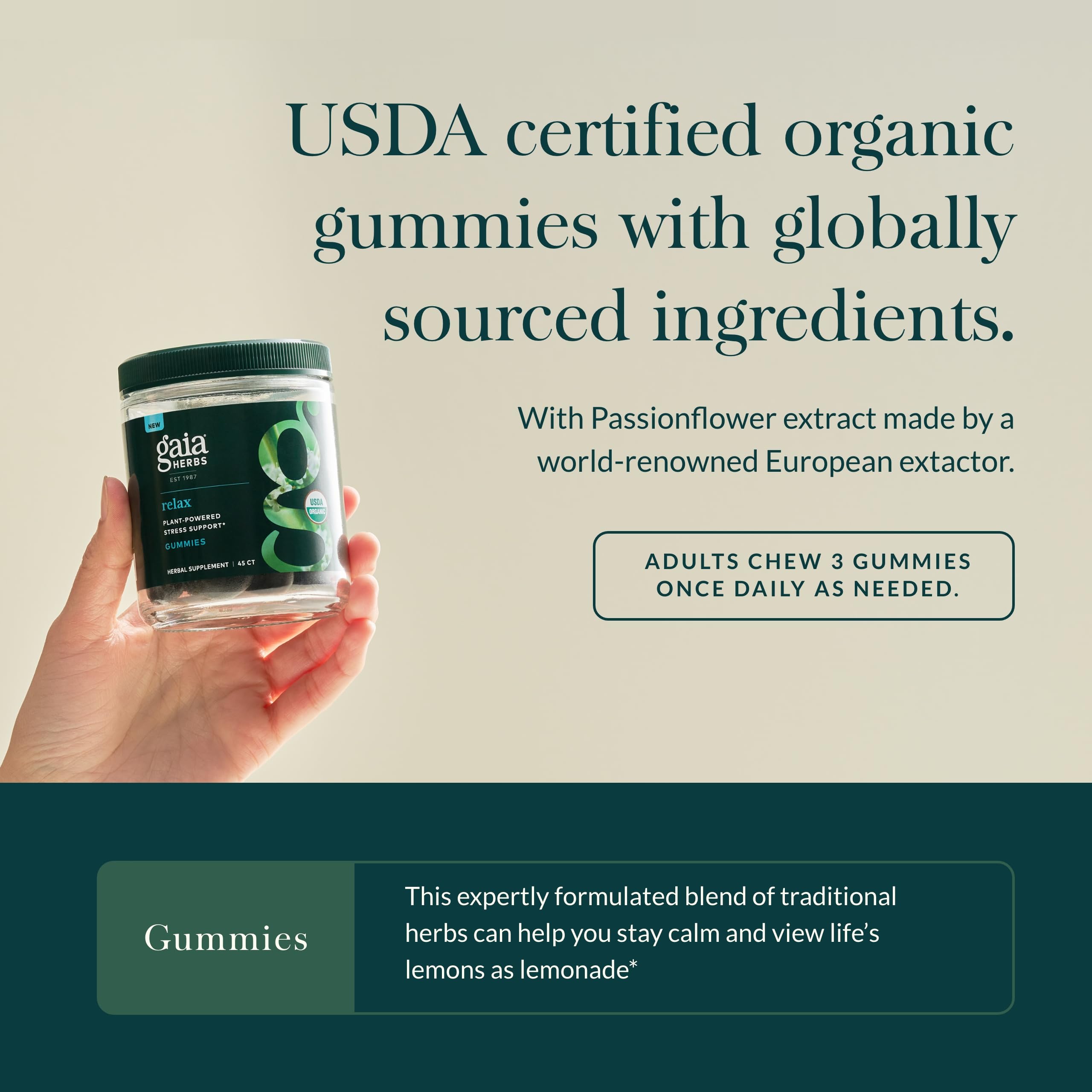 Gaïa Herbs Relax Gummies – Qualité premium et ingrédients soigneusement sélectionnés.