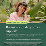 Emballage durable Gaia Herbs Rhodiola Rosea reflétant l’engagement qualité.