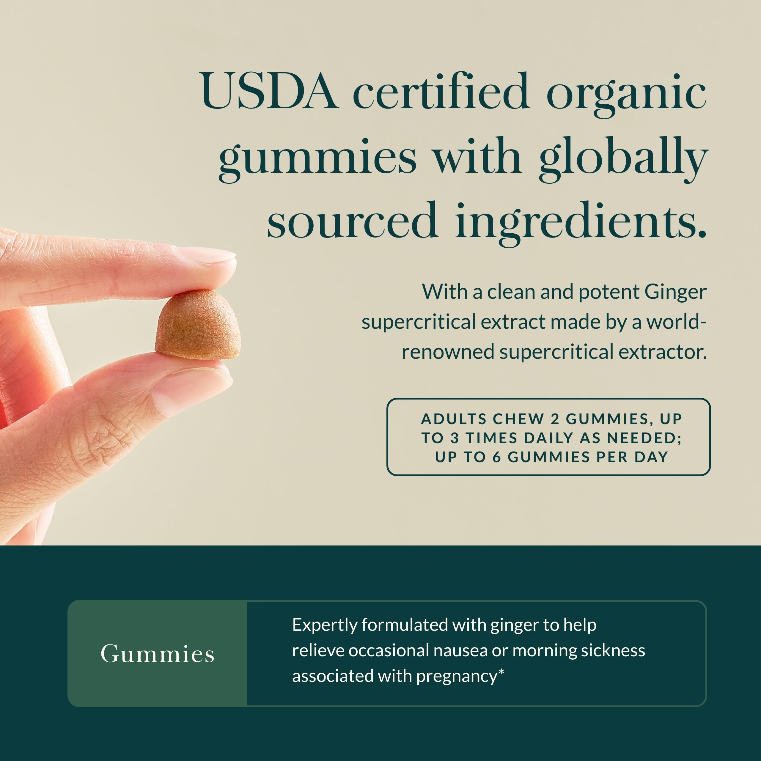 Gaia Herbs Gommes Nausée – sans édulcorants artificiels et sans OGM.