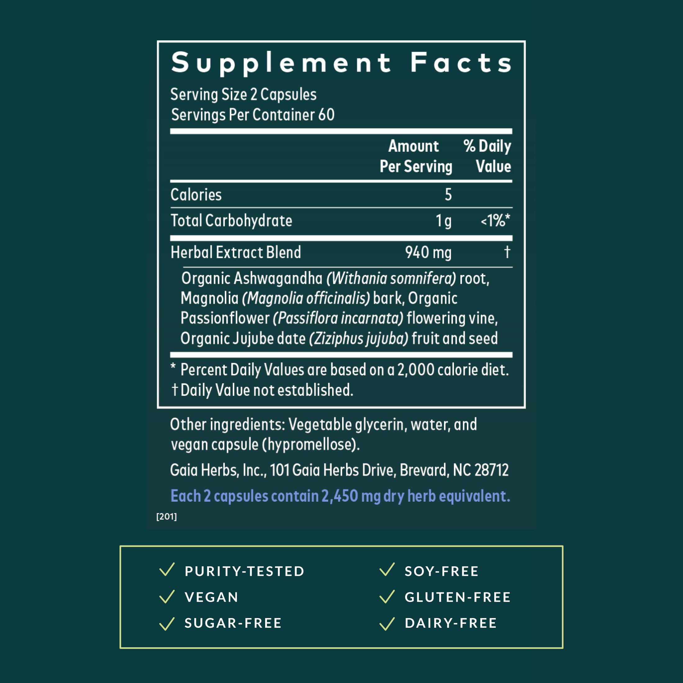 Gaia Herbs SleepThru — Ashwagandha pour soutenir la détente nocturne