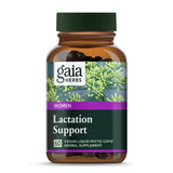 Gaia Herbs Lactation Support – bouteille ouverte, pratique pour allaitement à domicile.