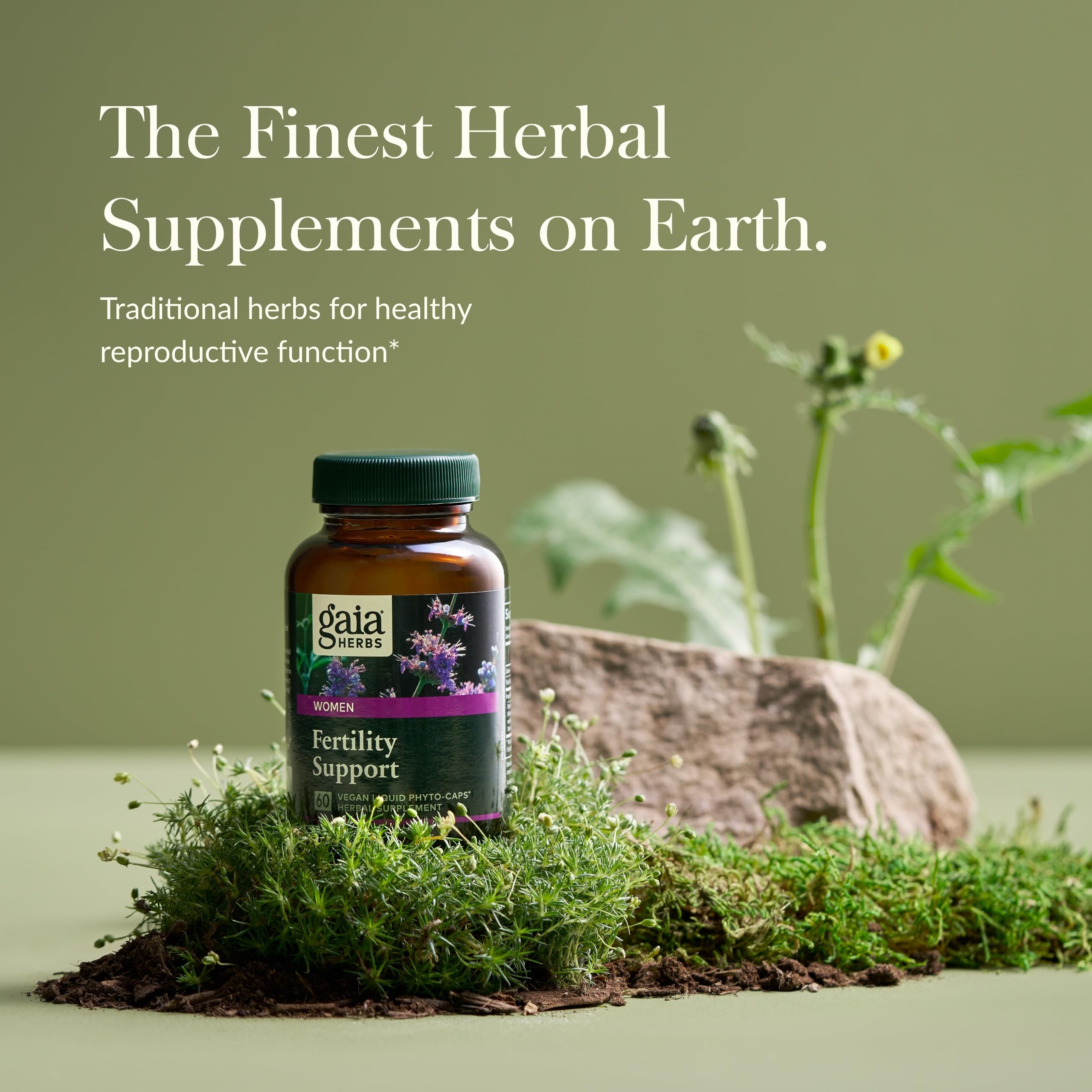 Gaia Herbs Soutien Fertilité – gélules vegan faciles à intégrer à une routine préconceptionnelle.