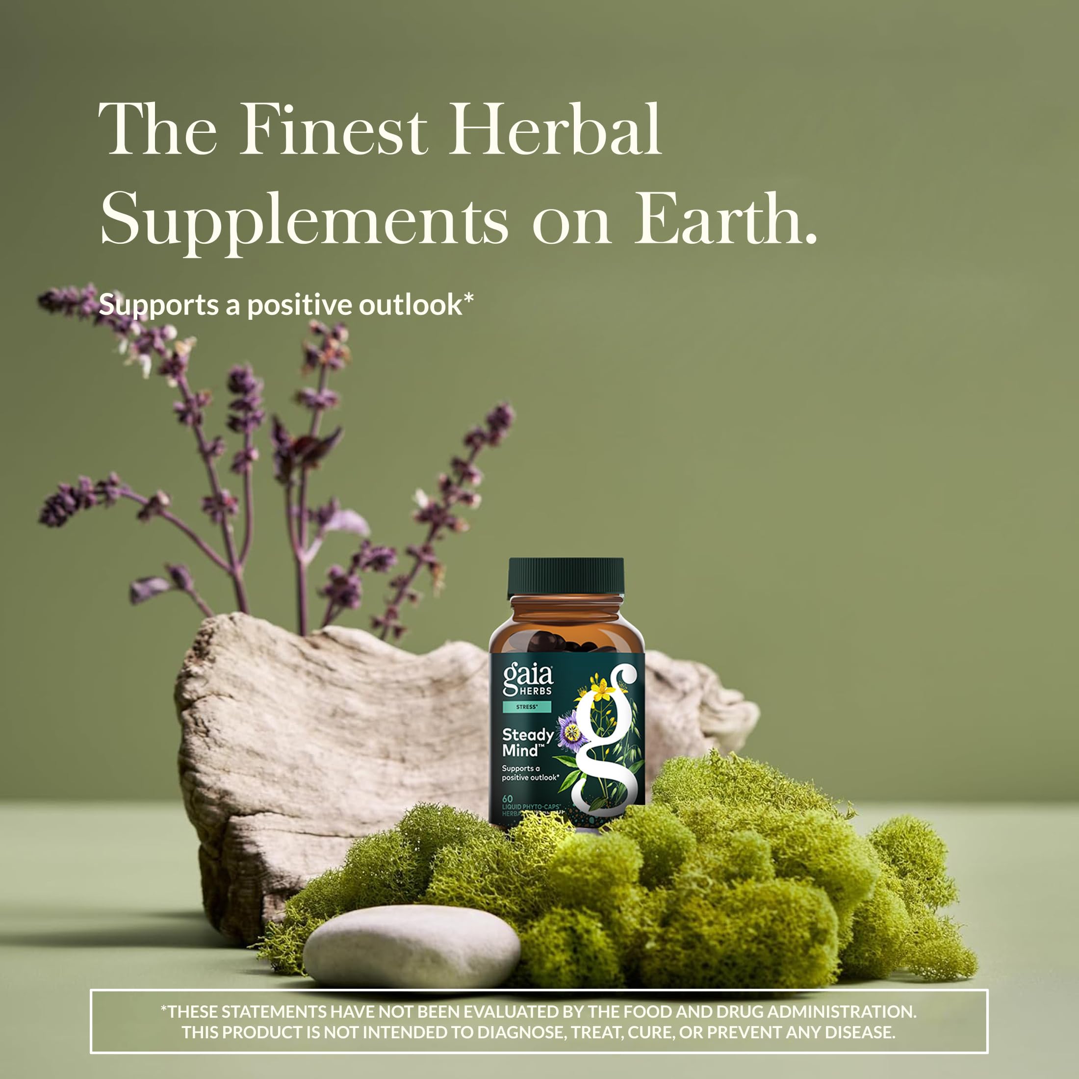Gaia Herbs Steady Mind — capsules liquides prêtes à l’emploi pour votre journée.