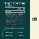 Gaia Herbs Steady Mind — étiquette claire témoignant de la traçabilité et de la qualité.