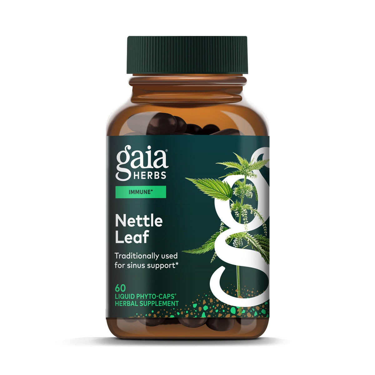 Gaia Herbs Stinging Nettle Leaf - bouteille : soutien respiratoire potentiel et facilité d'utilisation