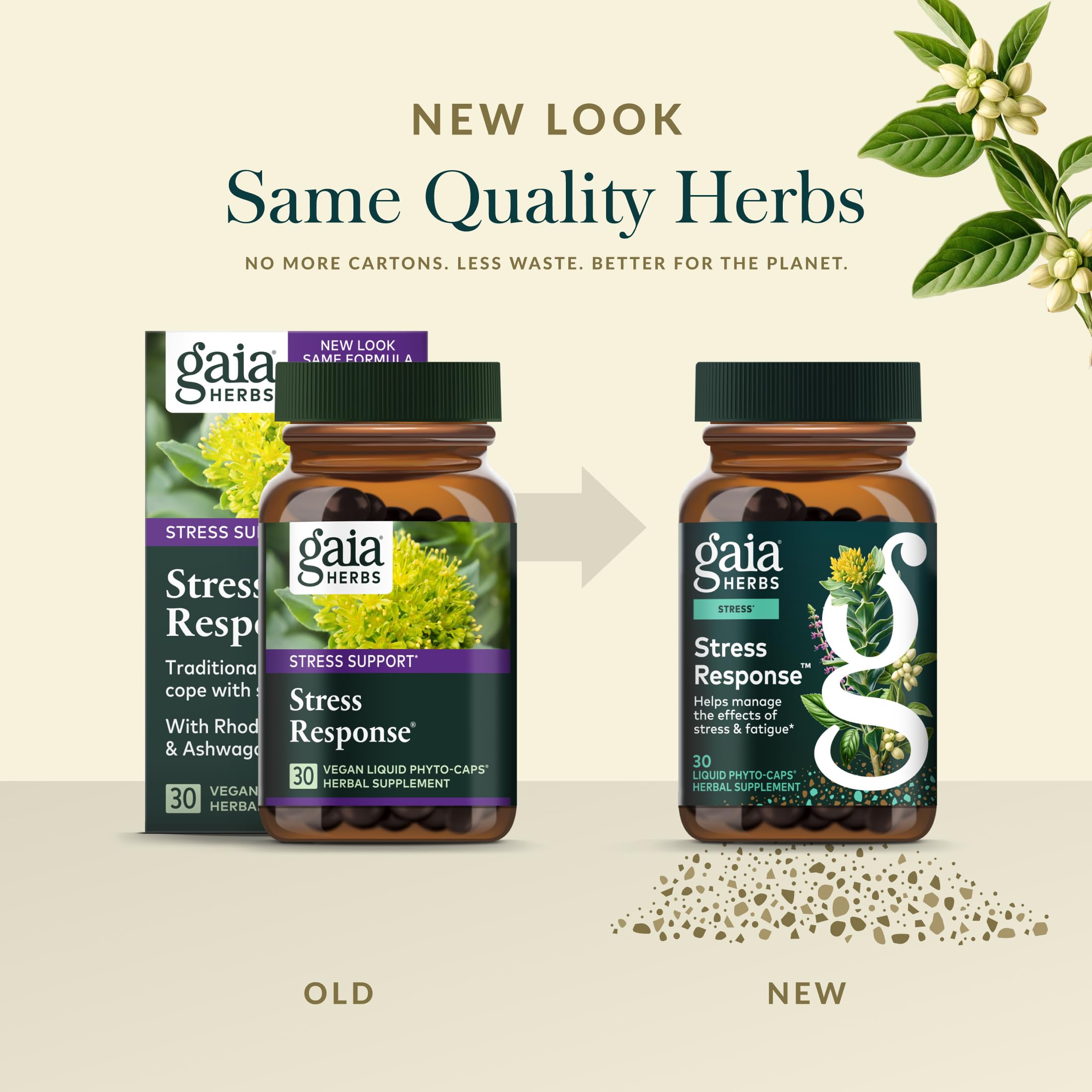 Gaia Herbs Stress Response : sans gluten, sans lactose et sans soja