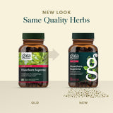 Gaia Herbs supplement label close-up displaying ingredient and purity details