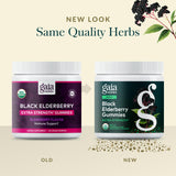 Dose quotidienne Gaia Herbs Sureau Noir: format facile à emporter.