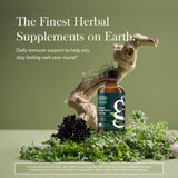 Versement du sirop Gaia Herbs Sureau Noir, dose pratique et savoureuse.