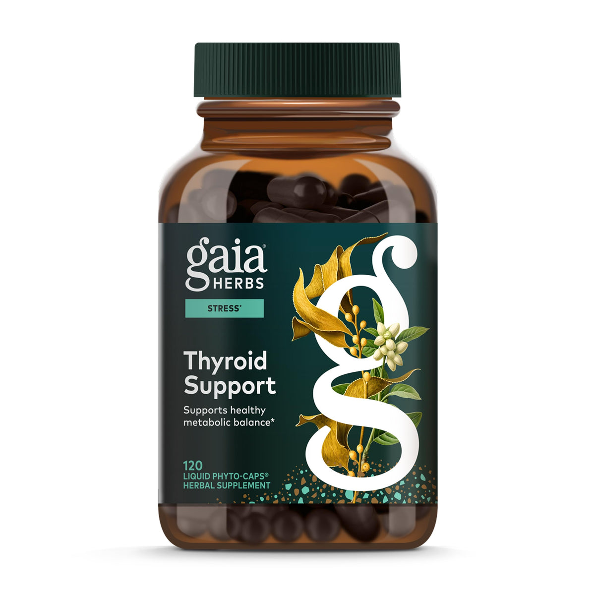 Gaia Herbs — bouteille avec versement pour soutenir l'équilibre métabolique.