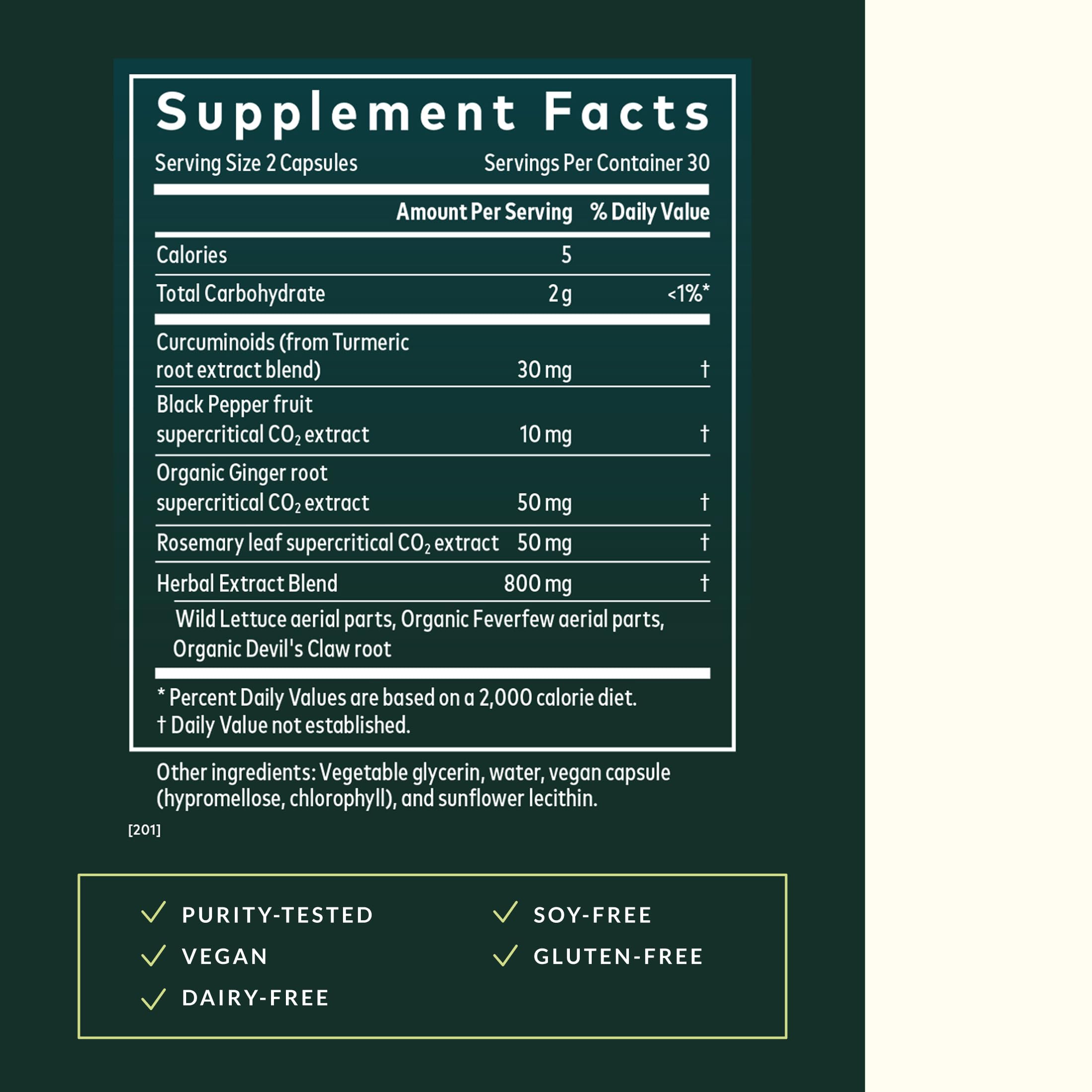 Gaia Herbs Turmeric Supreme Ache – ingrédients et curcuminoïdes pour absorption