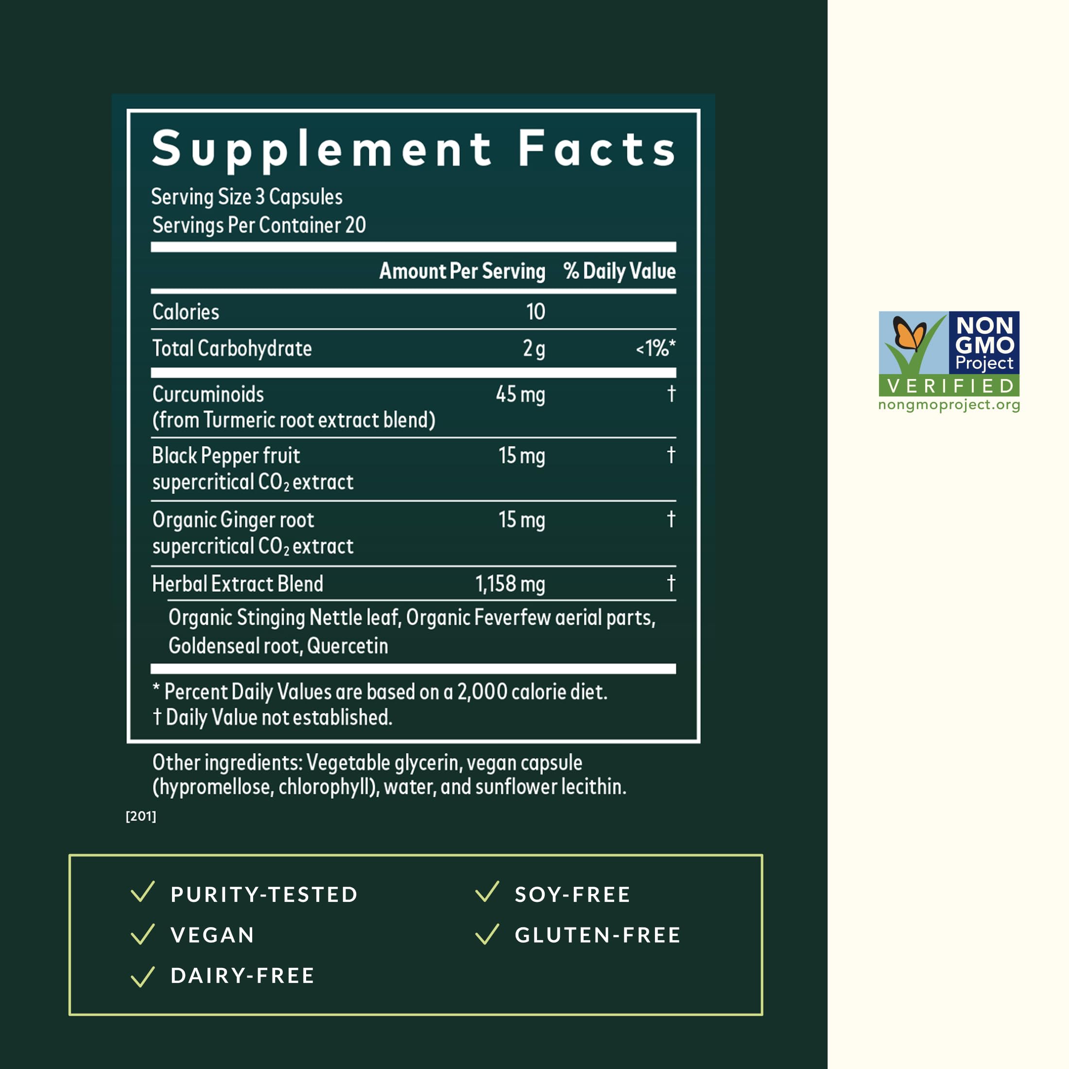 Gaia Herbs Turmeric Supreme Curcuminoïdes, absorption améliorée grâce au poivre noir.