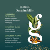 Nutrition and supplement facts label on Gaia Herbs bottle for transparency