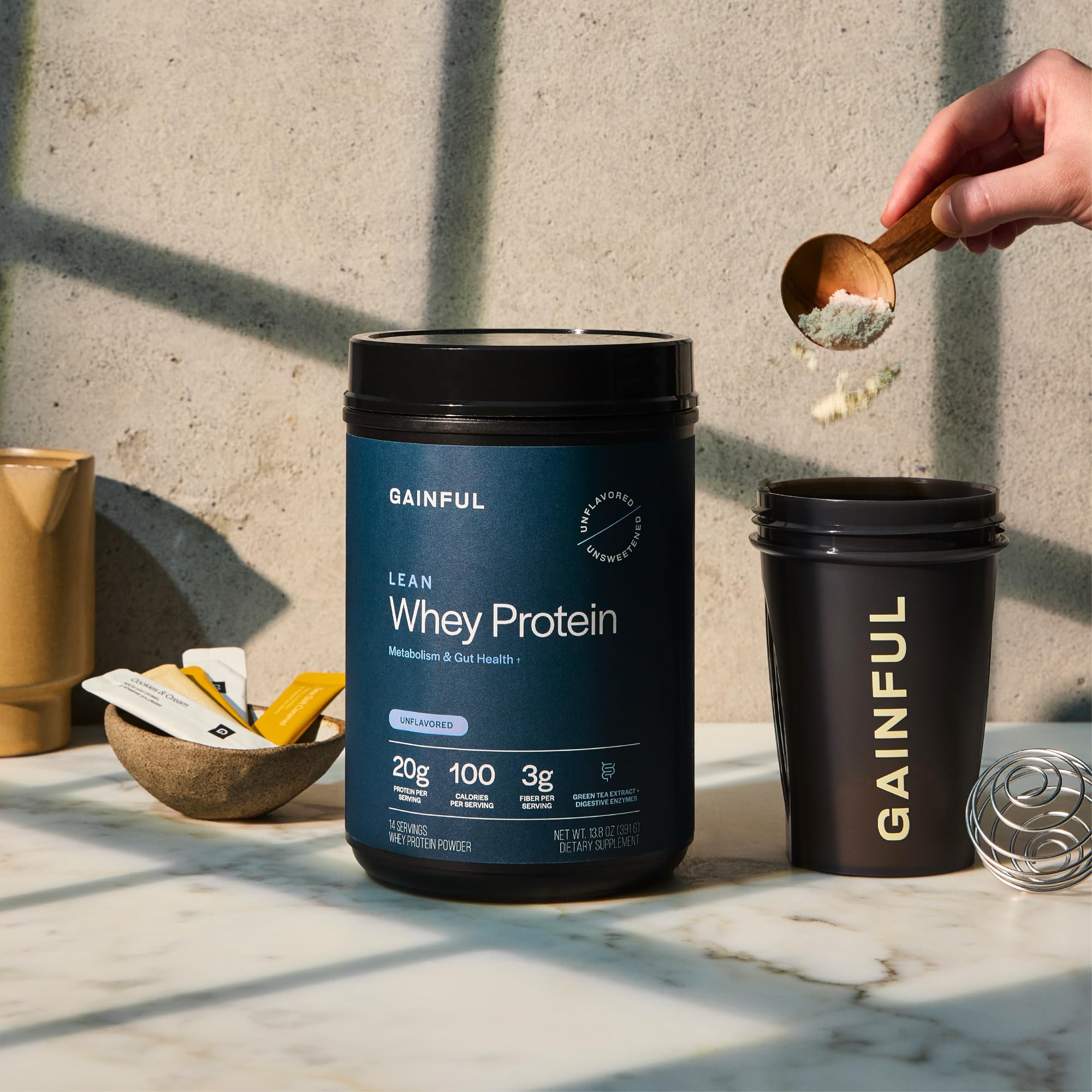 Extrait de thé vert dans la formule Gainful Lean Whey pour soutenir le métabolisme.