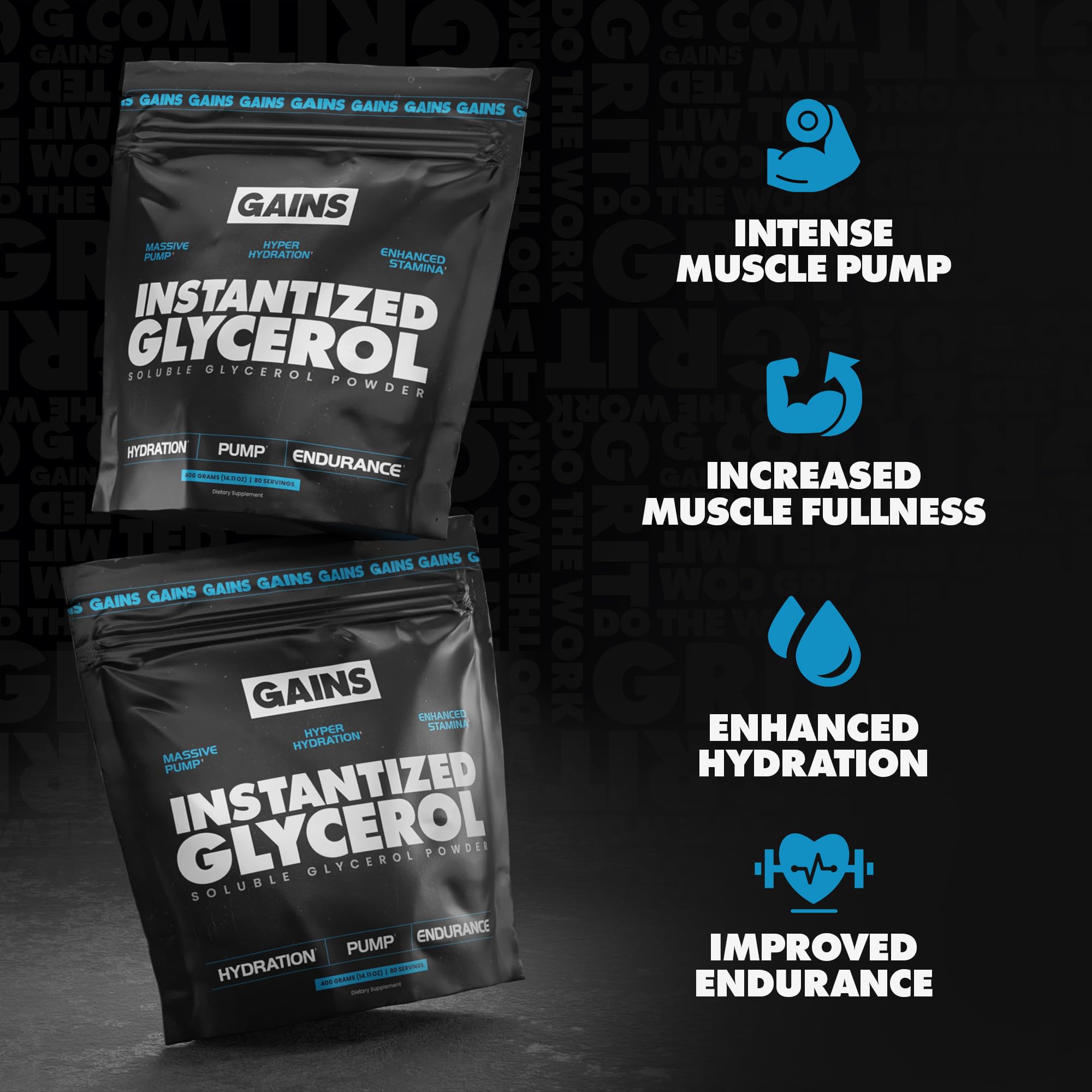 GAINS IN BULK hydratation intramusculaire favorisant endurance et pompes.