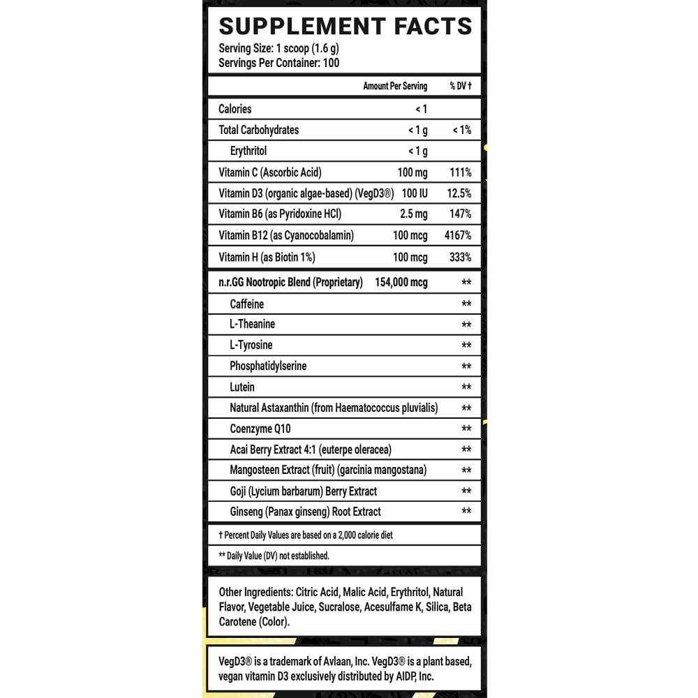 Étiquette Gamer Supps GG Energy Lemonade, saveur citron rafraîchissante et claire.