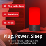 Revive 670nm, lumière rouge douce pour une routine nocturne.