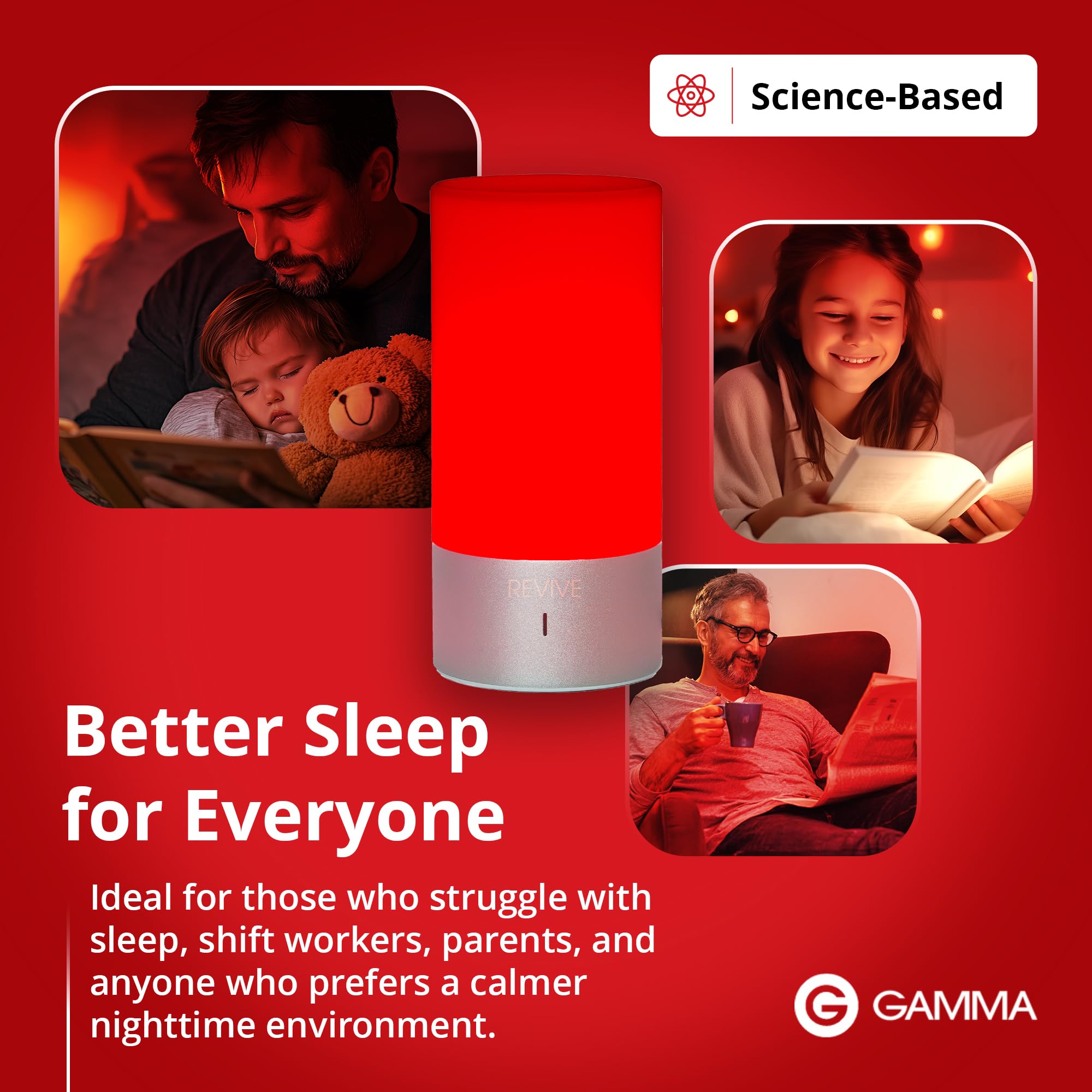 Lampe Revive crée une ambiance zen dans chambre.
