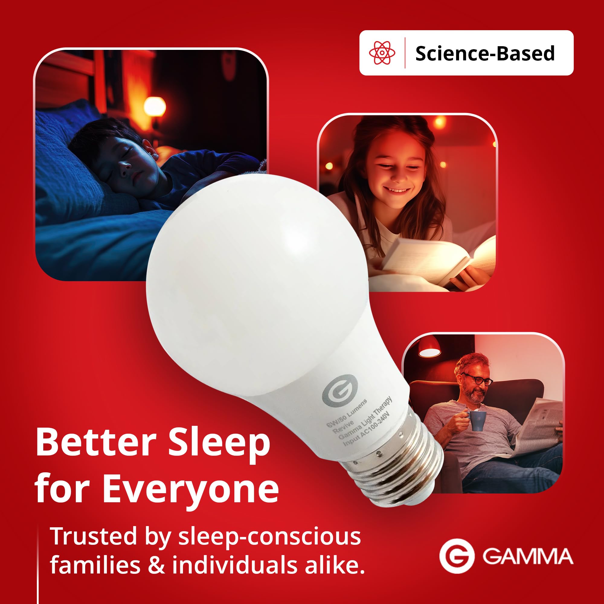 Gamma Revive – lumière rouge douce pour écrire ou méditer avant le sommeil.
