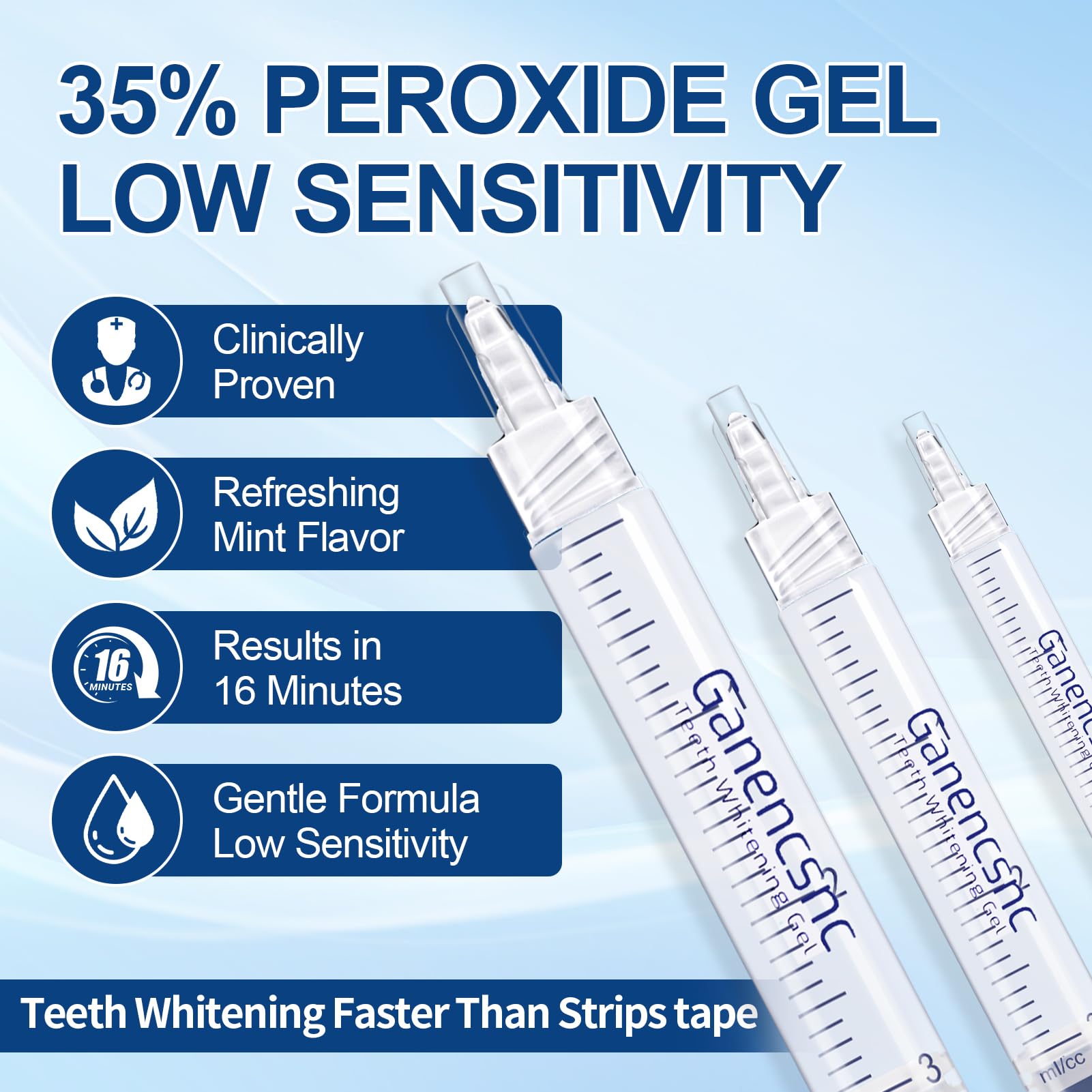 Ganencsnc récharges gel dents 10, solution pratique pour des traitements répétés.