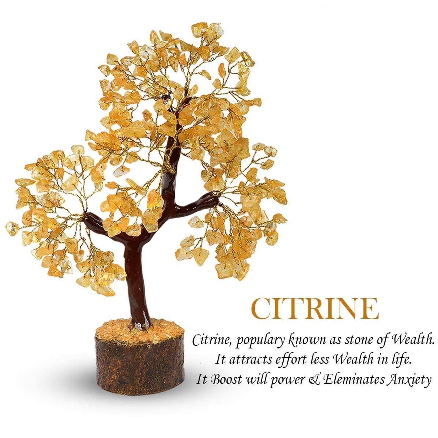 Gangesindia Arbre Citrine – déco-maison: idéal pour étagères et bureaux.