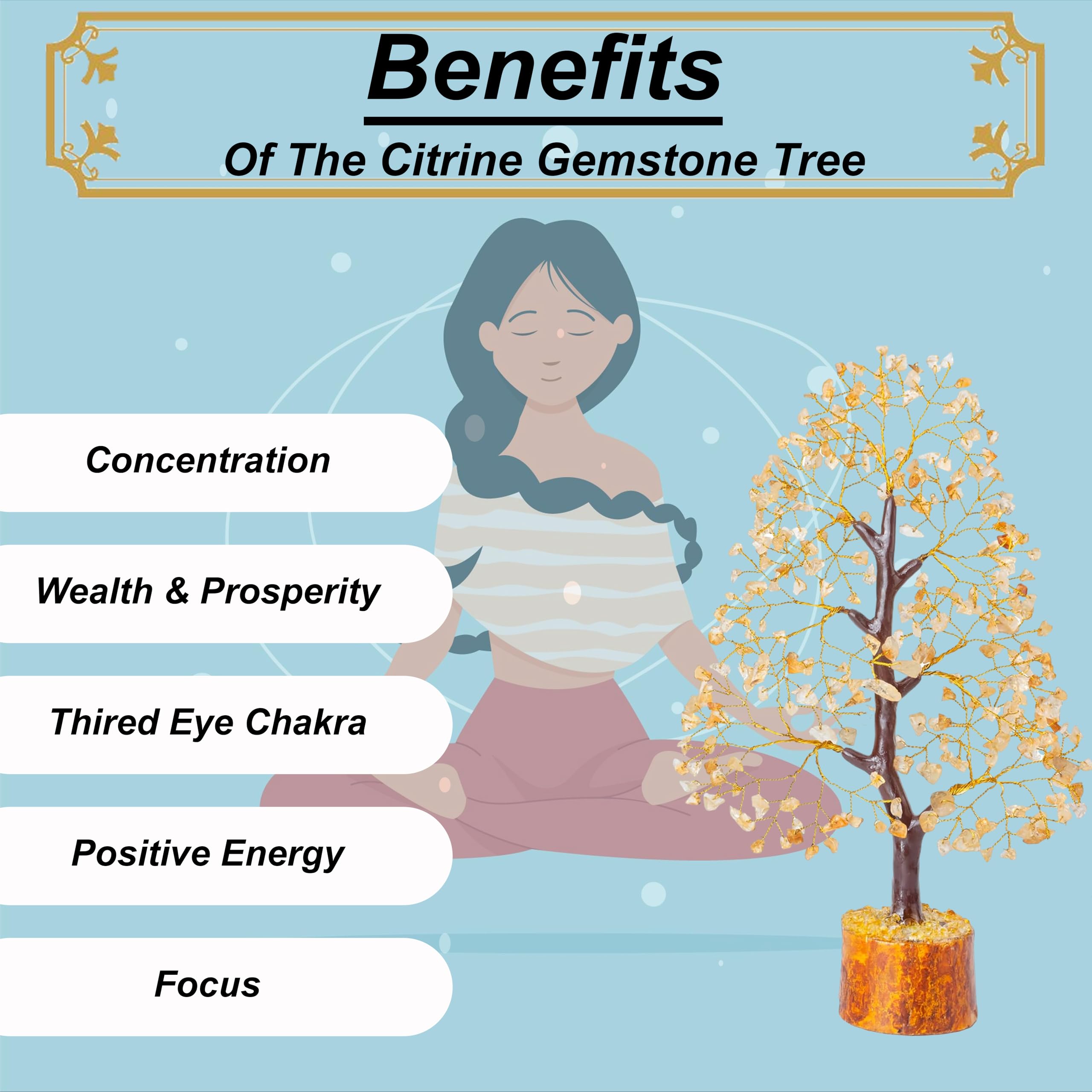 Gangesindia Arbre Citrine – dimensions-10pouces: pièce maîtresse compacte pour salon.
