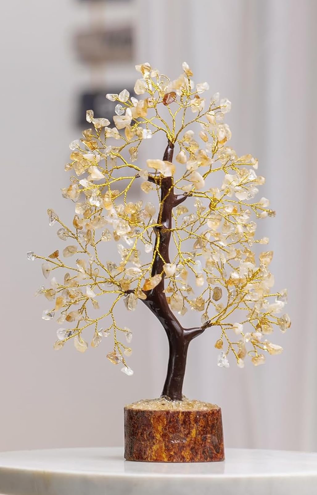 Gangesindia Arbre Citrine – vue-densemble: présentation complète dans une pièce de vie.