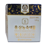 Gangwoninsam Extrait Ginseng Rouge 6 Ans dans une bouteille, idéal pour infuser chaud ou froid.