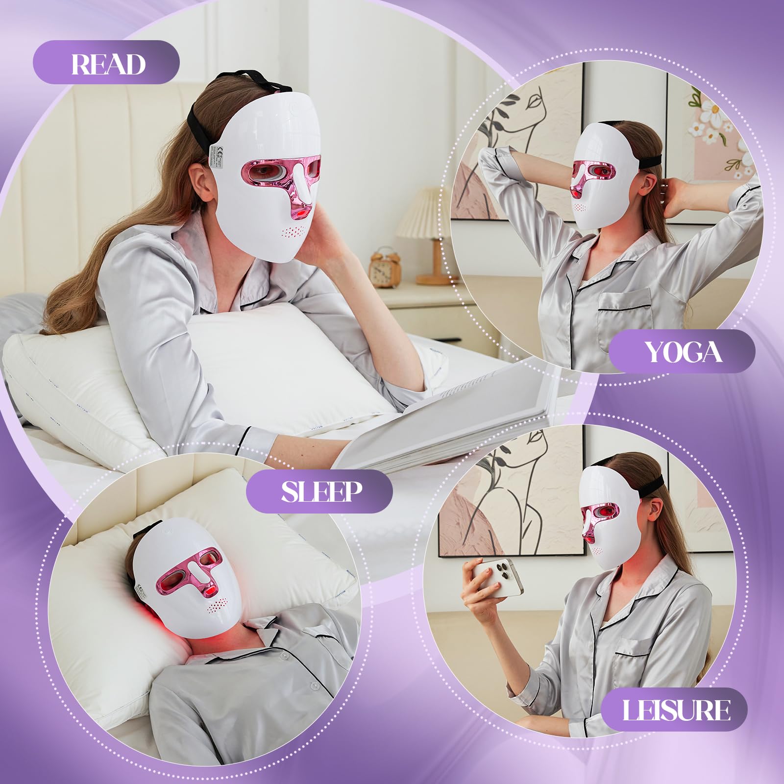 GANOEL masque sans-fil rechargeables visage, séance pratique sans fils où que vous soyez.