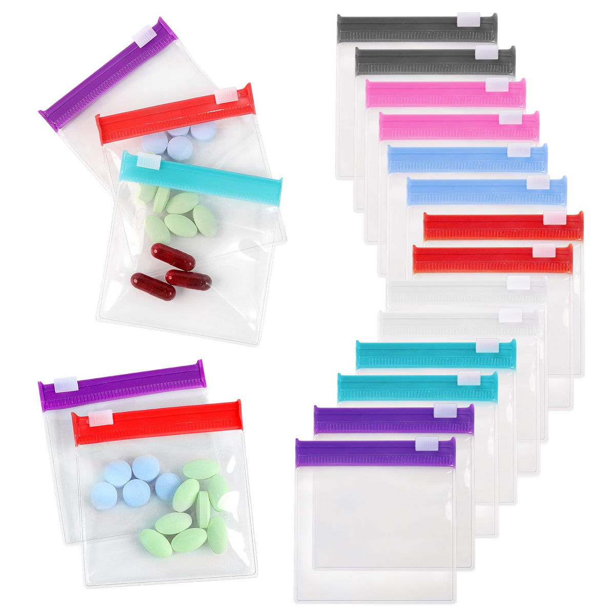 GAQWOK pochette pilules avec fermeture sécurisée, idéale pour voyage et sécurité.