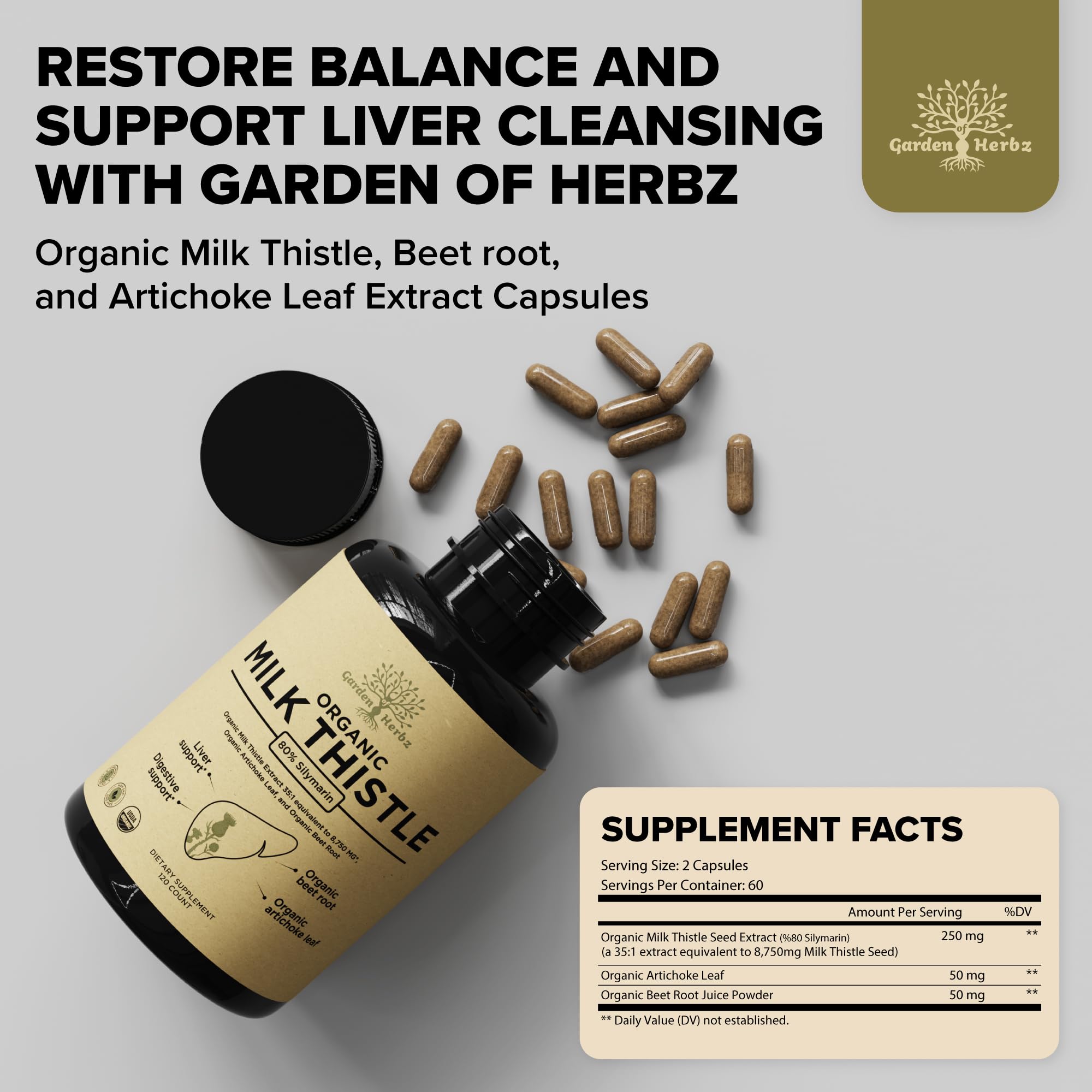 Garden of Herbz extrait-feuille-artichaut — favorise une digestion équilibrée