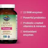 Garden of Life RAW Enzymes pour Femmes – probiotiques inclus soutenant l’équilibre intestinal.