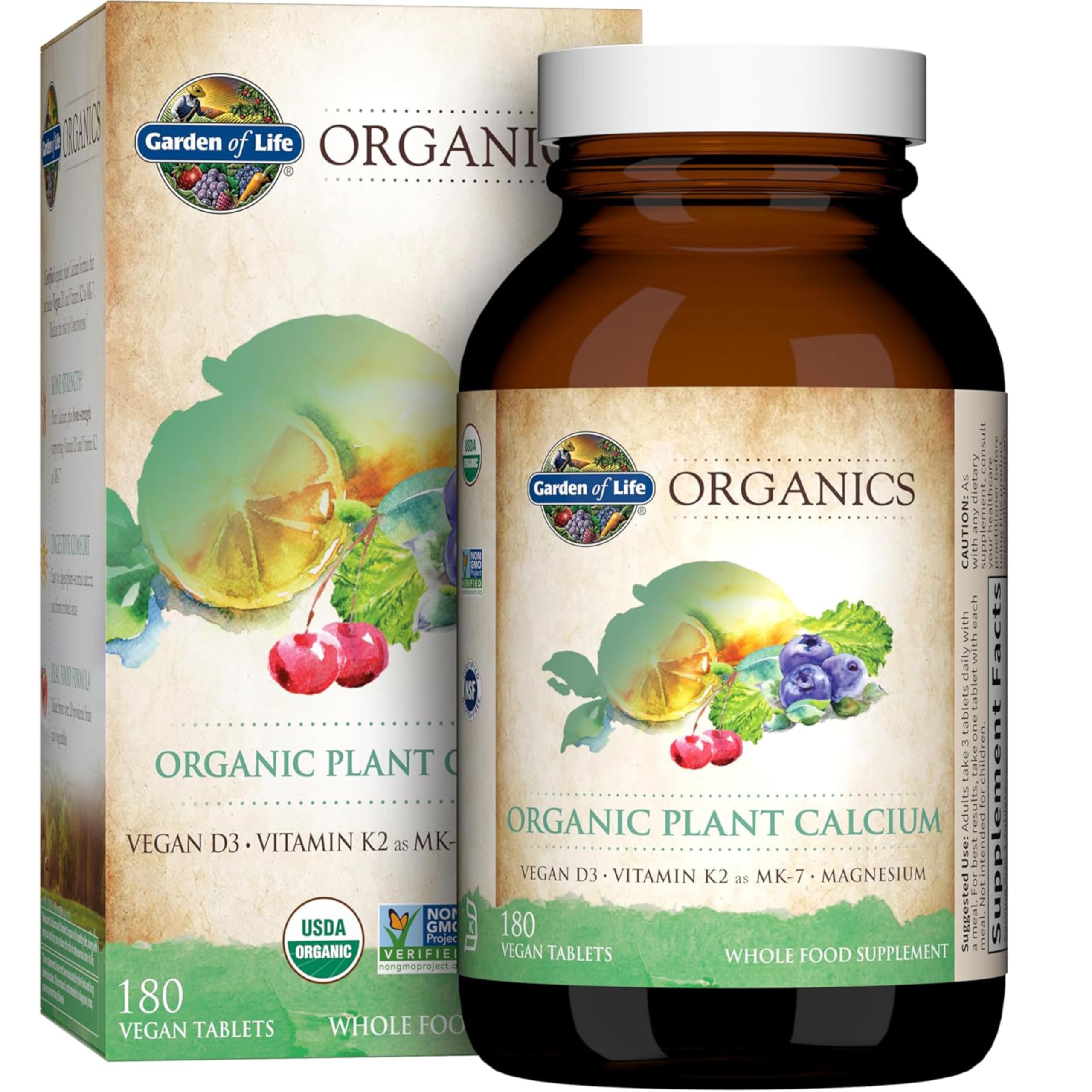 Garden of Life calcium algue bio : source végétale de calcium pour une utilisation quotidienne.
