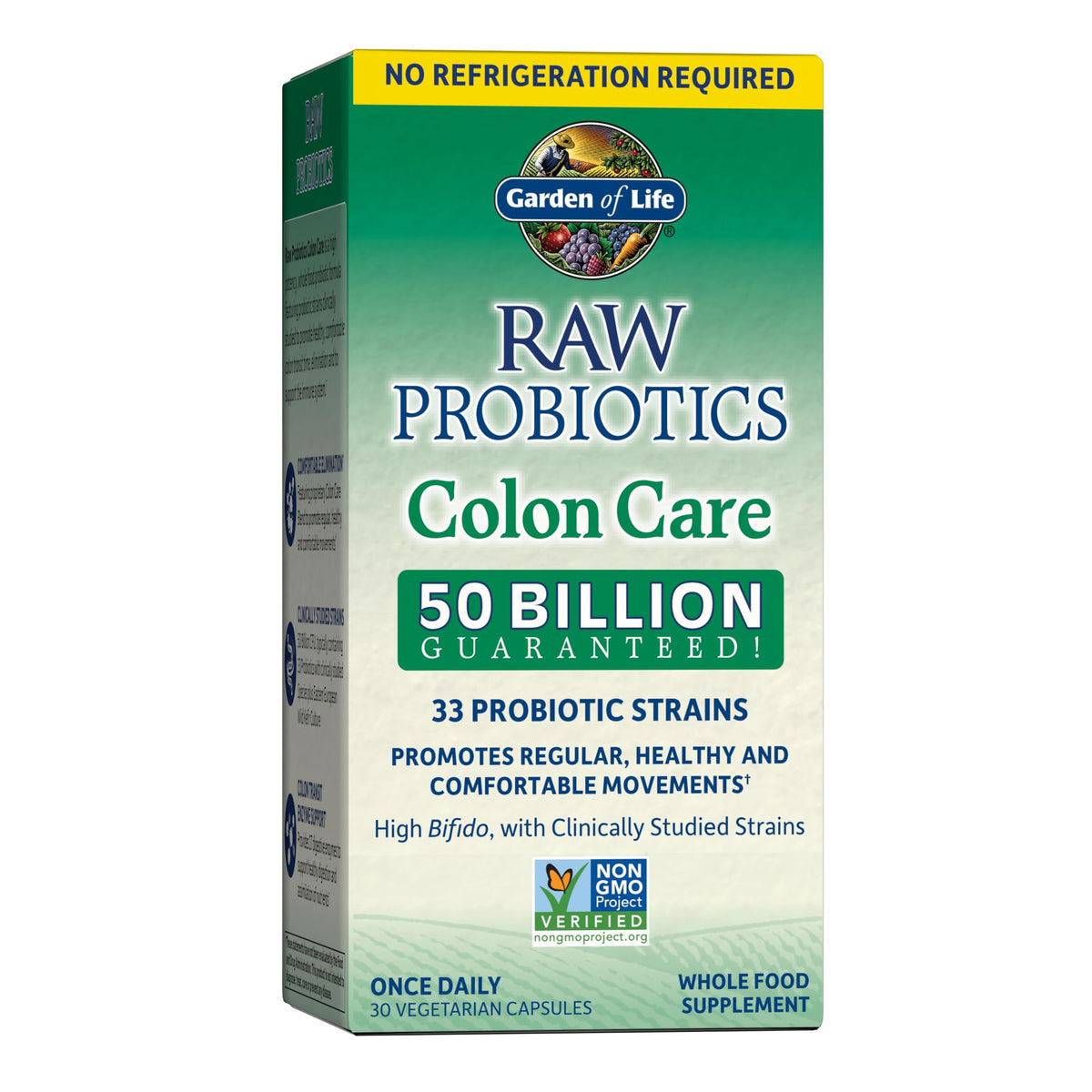 Garden of Life Colon Care - bouteille de probiotiques favorisant le transit sain
