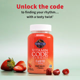 Texture fruitée et gélifiée CoQ10 sans sucre ajouté.