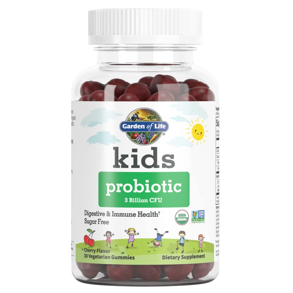 Garden of Life Gommes Probiotiques Enfants Cerise – bouteille, soutien digestif quotidien.