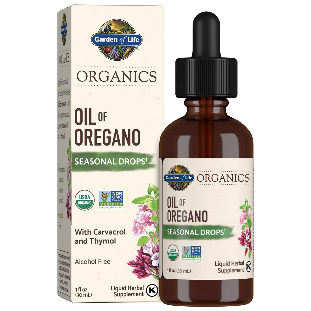 Garden of Life huile d'origan flacon gouttes, soutien immunitaire végétal potentiel