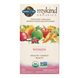 Garden of Life Mykind Women, bouteille de gélules pour énergie et vitalité naturelle.