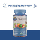 Gommes rouges Garden of Life Organics Hommes Multi Gummies, goût fruité et option pratique.