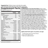 Étiquette et certifications bio, OGm et végan pour les gommes Garden of Life Organics.