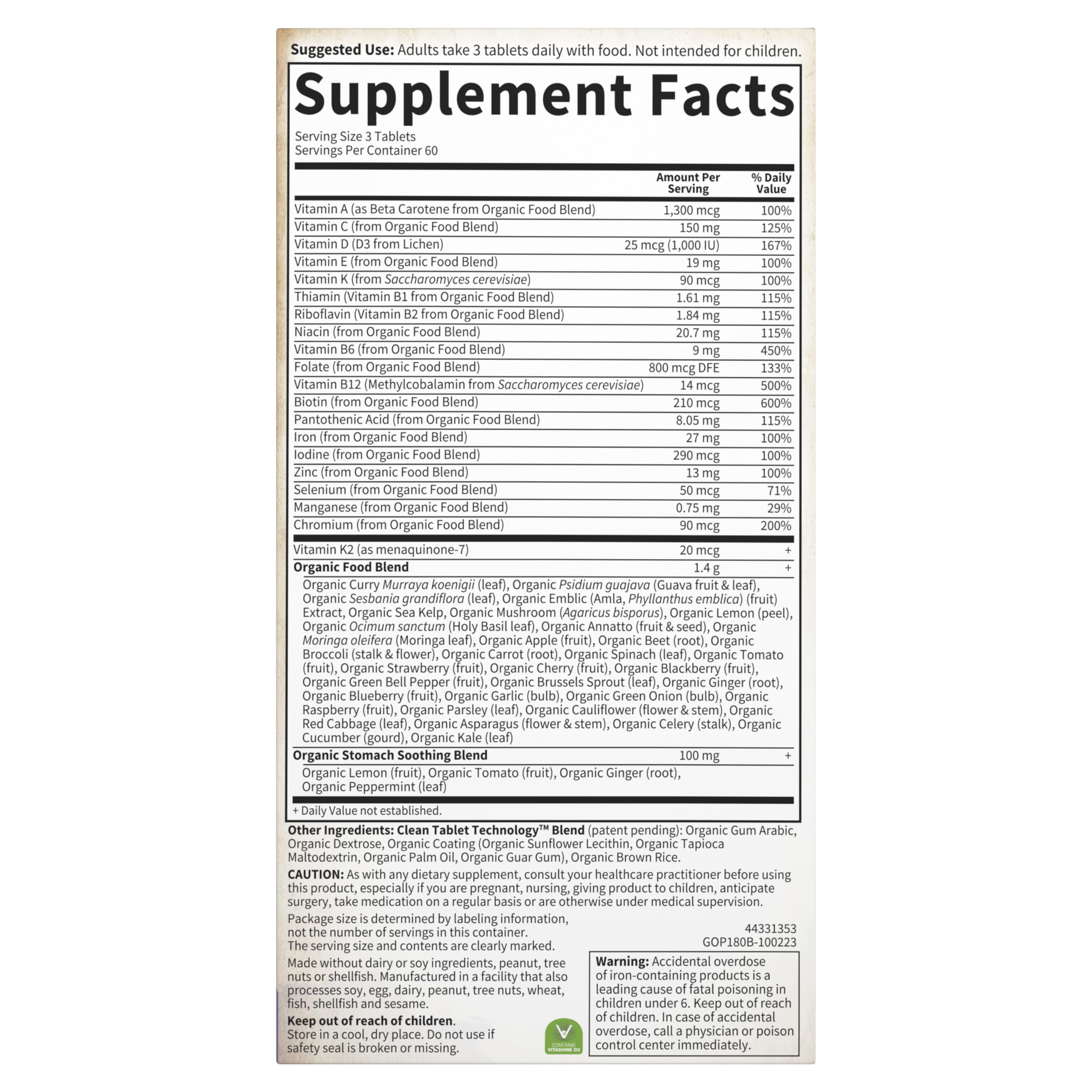 Garden of Life Organics Mélange fruits et légumes – nutrition issue d’aliments entiers