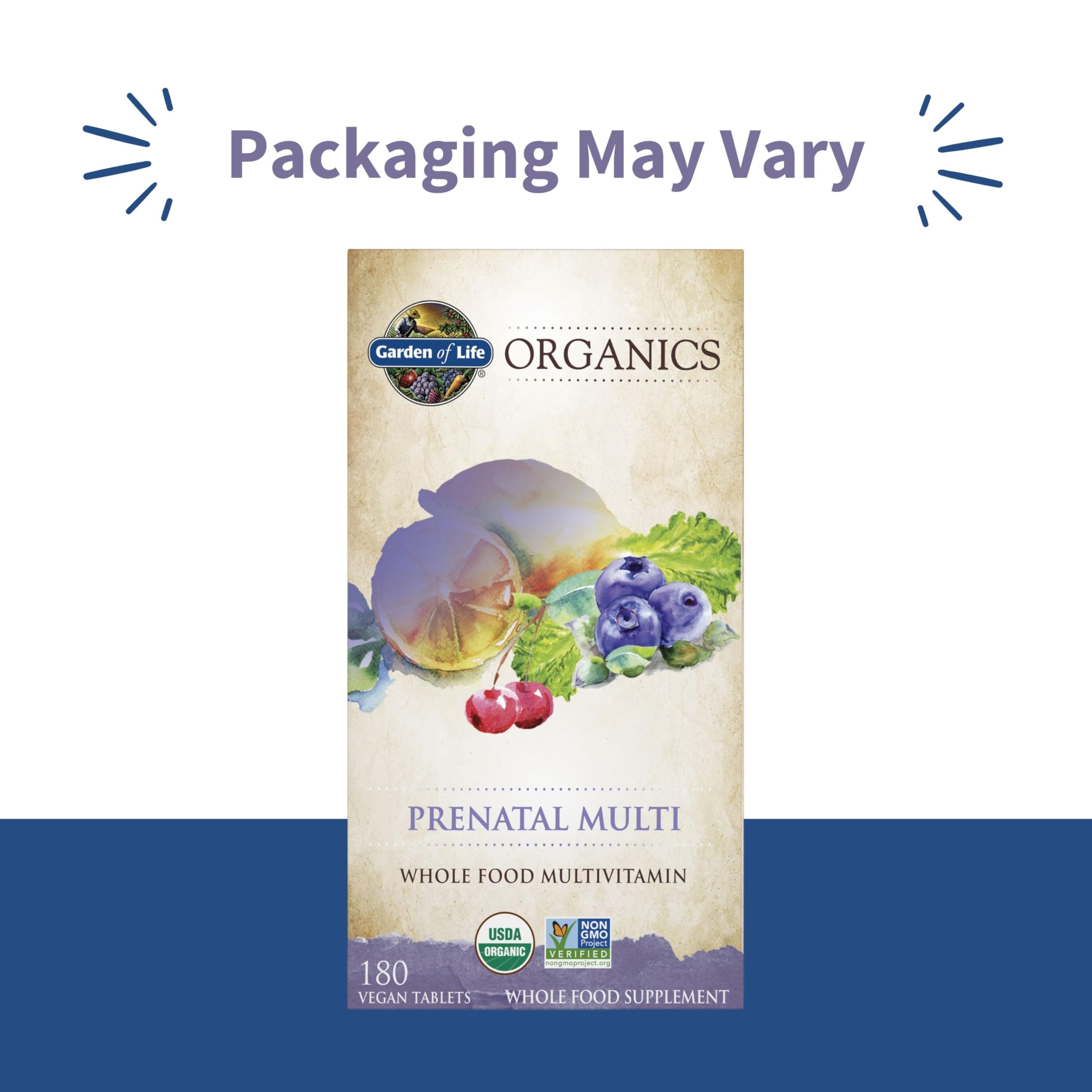 Garden of Life Organics Prenatal – trois comprimés faciles à avaler avec repas