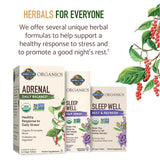 Garden of Life Sleep Well – emballage éco et matières recyclables visibles.