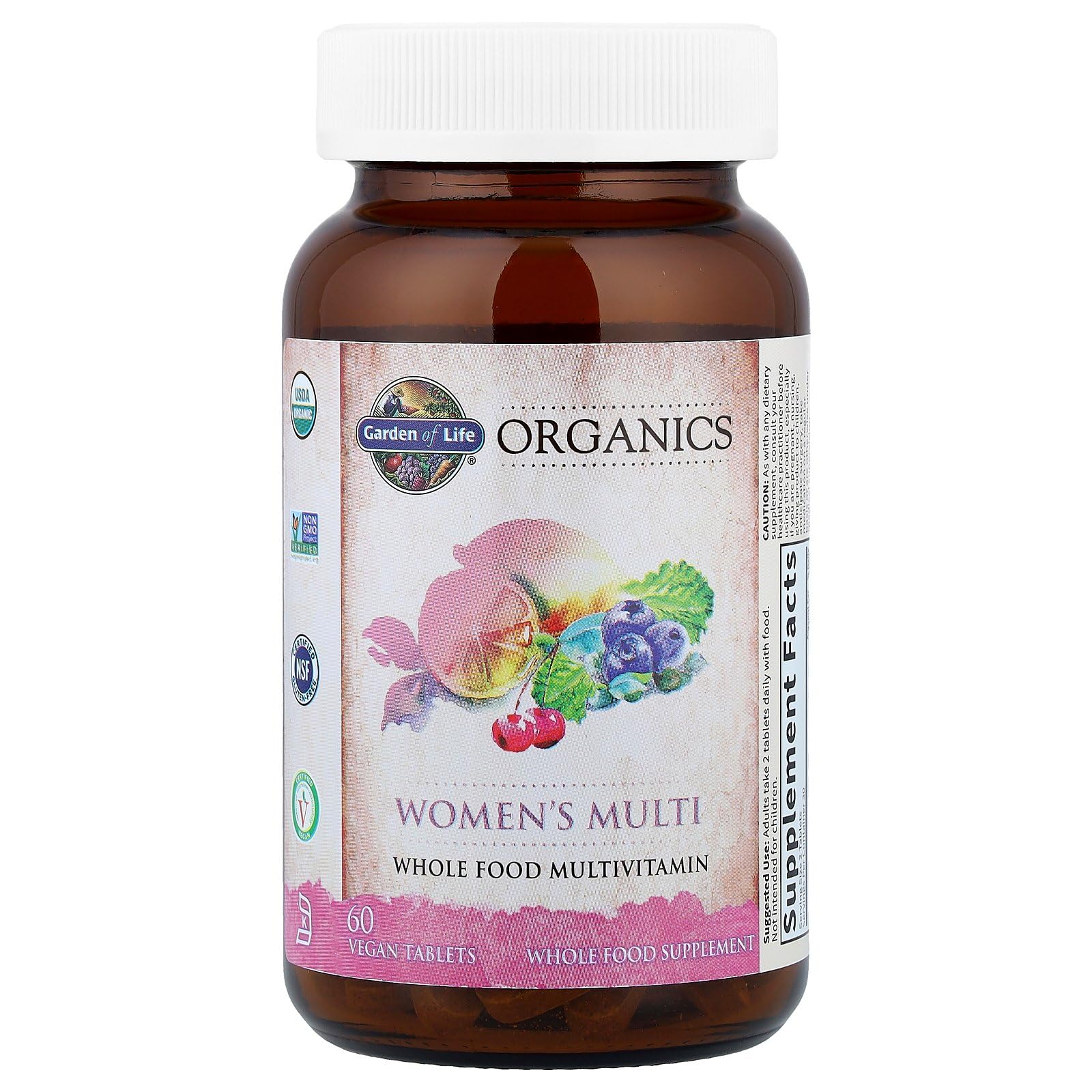 Garden of Life Organics Women’s Multi — Etiquette claire et biologique.