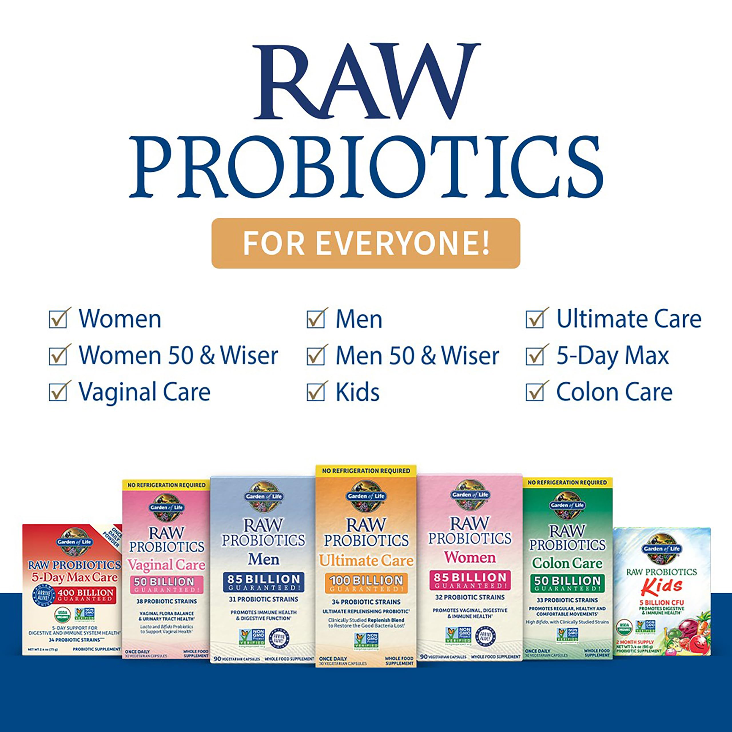 Capsules prêtes à être consommées par un adulte actif – Garden of Life Probiotiques Ultimate Care