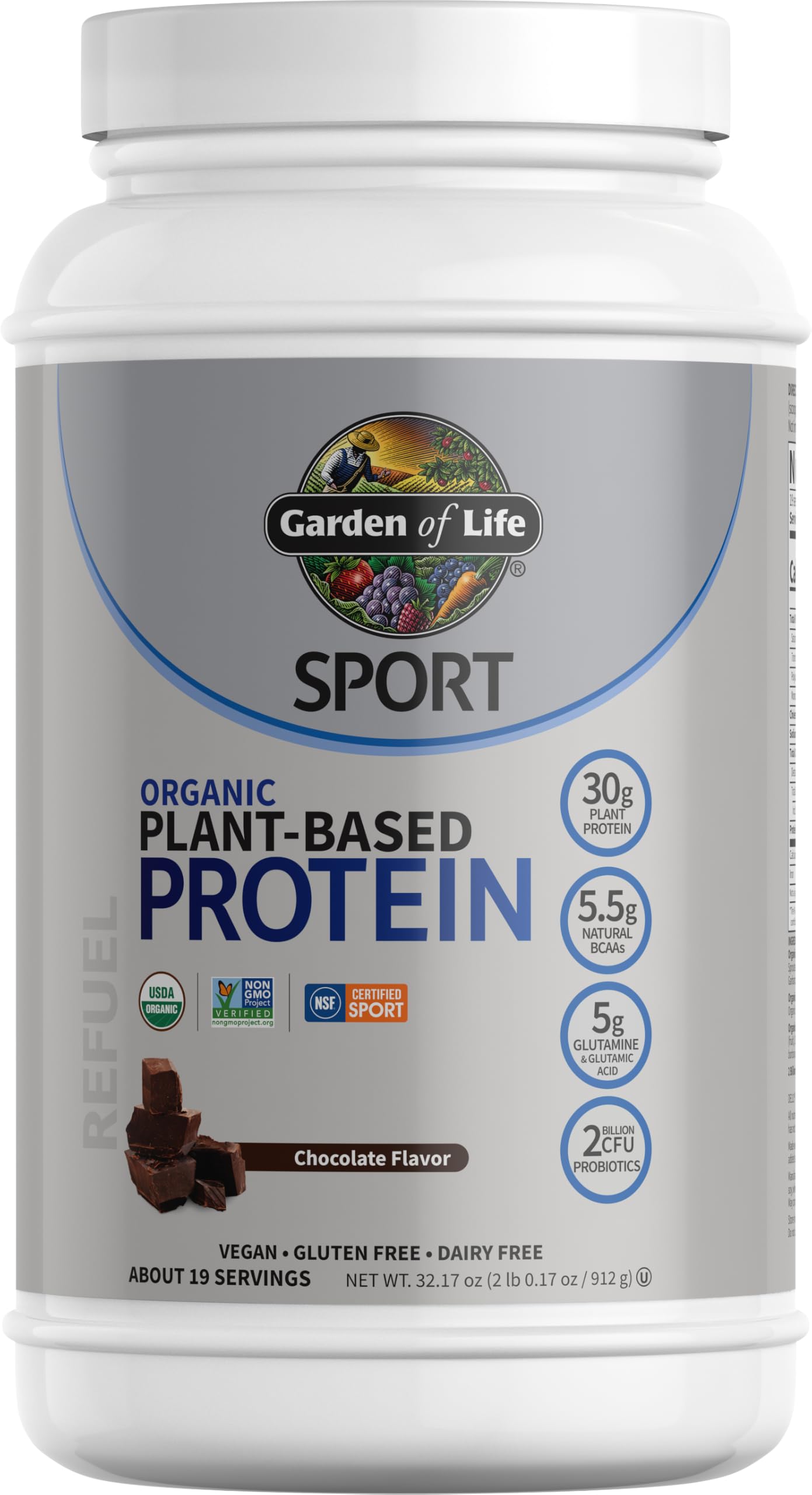 Garden of Life protéine végétale chocolat, poudre – texture lisse pour récupération post-entraînement.