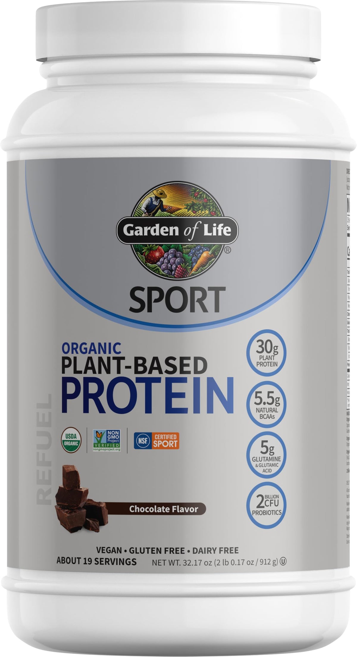 Garden of Life protéine végétale chocolat, poudre – texture lisse pour récupération post-entraînement.
