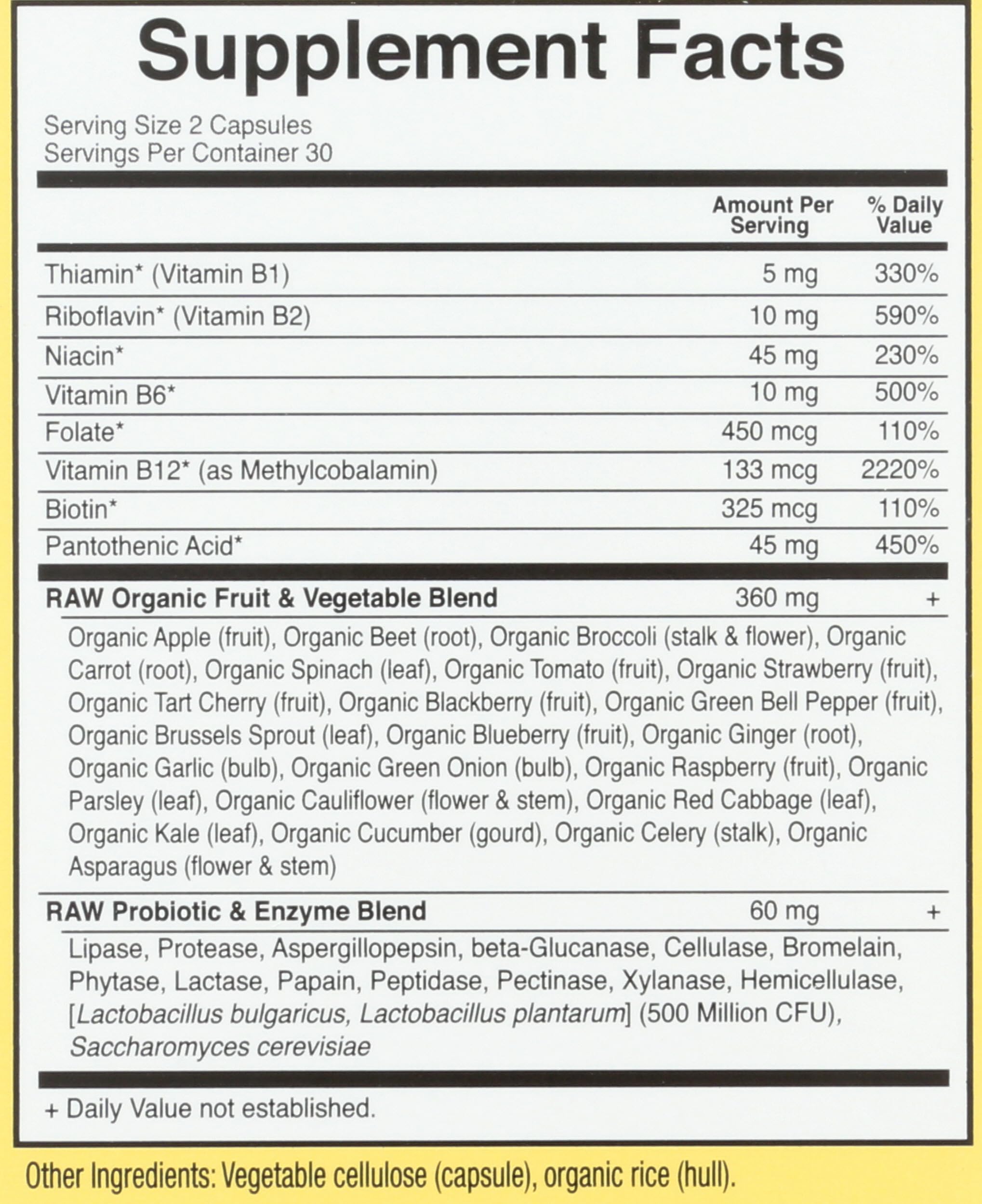 Garden of Life Raw B Complex – B12 méthylcobalamine et vitalité durable.