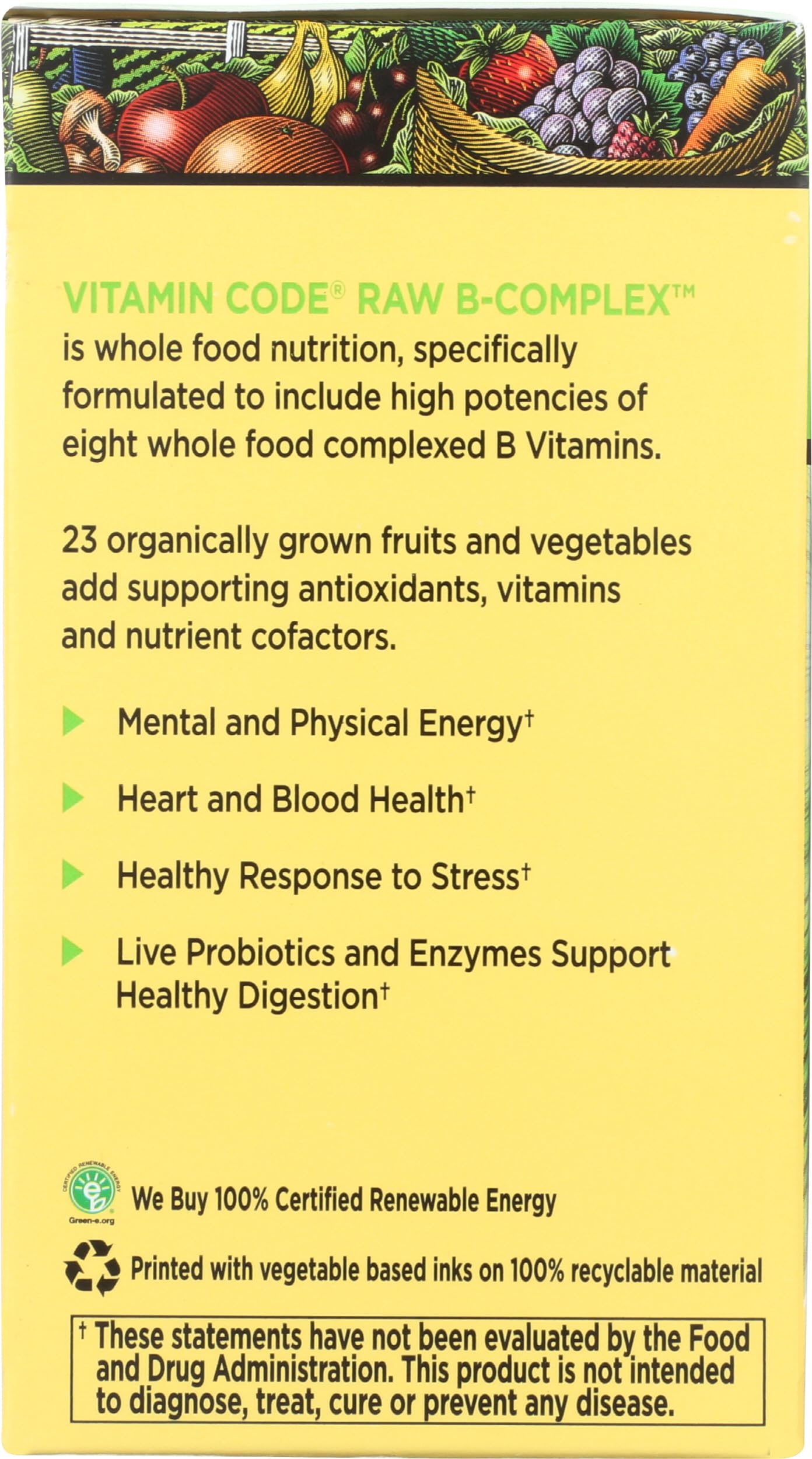 Garden of Life Raw B Complex – probiotiques et enzymes digestifs pour confort intestinal.