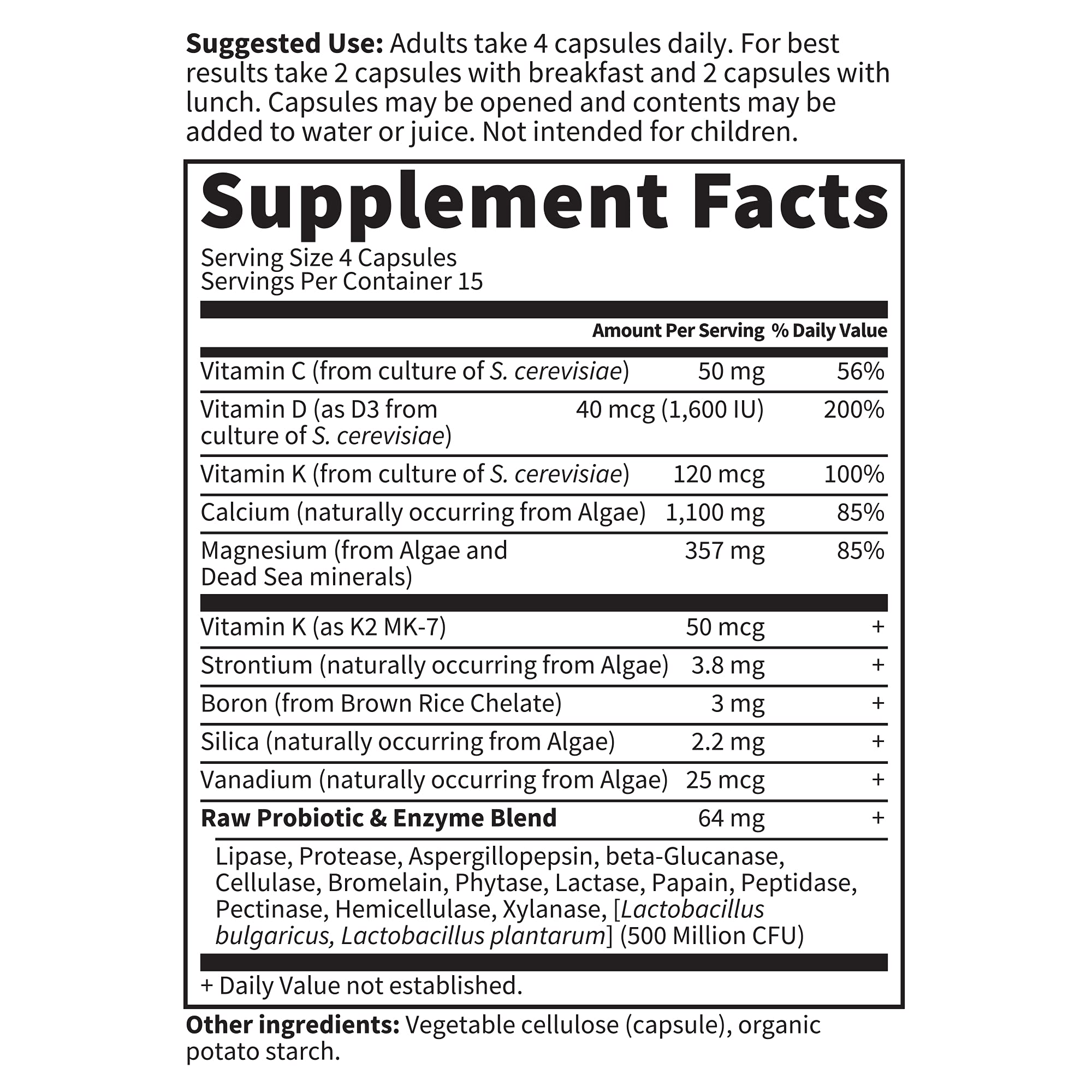 Garden of Life Raw Calcium - probiotiques et enzymes digestives pour l absorption